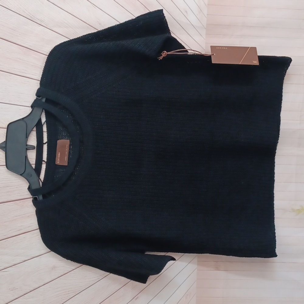 BLACK KNITTED KERISMA KNIT TOP BLOUSE